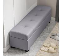 JDPYURV Panca Contenitore Bassa e Stretto, 30cm/40cm Larghezza, Banco Ingresso con Ripo Nascosto, Pouf Moderno per Spazi Piccoli(Medium Gray,110 * 40cm/43.3 * 15.7in)