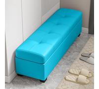 JDPYURV Panca Contenitore Bassa e Stretto, 30cm/40cm Larghezza, Banco Ingresso con Ripo Nascosto, Pouf Moderno per Spazi Piccoli(Sky Blue,120 * 30cm/47.2 * 11.8in)
