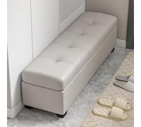 JDPYURV Panca Contenitore Bassa e Stretto, 30cm/40cm Larghezza, Banco Ingresso con Ripo Nascosto, Pouf Moderno per Spazi Piccoli(Light Gray,80 * 30cm/31.5 * 11.8in)