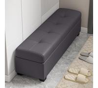 JDPYURV Panca Contenitore Bassa e Stretto, 30cm/40cm Larghezza, Banco Ingresso con Ripo Nascosto, Pouf Moderno per Spazi Piccoli(Dark Gray,80 * 40cm/31.5 * 15.7in)