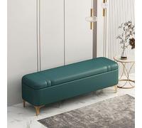 JDPYURV Panca Contenitore Stile Vimini, Portata Massima 350 kg, Gambe in Metallo Alte, Pancaccia per Ingresso e Camera da Letto(Peacock Green,120cm/47.2in)