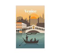 JDRC Poster su tela, motivo: Viaggi del Mondo, Città del Mondo, Venezia, Italia, decorazione camera da letto, decorazione per ufficio, regalo, senza cornice: 30 x 45 cm