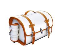 JDUYHS Bauletto per Harley Davidson Softail Custom 1986-2018, Grande Capacità Valigia Portatile Impermeabile per Moto, Baule per Il Casco, E White+Brown