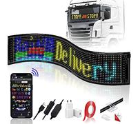 JDVOOTD Cartello Led Programmabile, 59x12cm Flessibile Display LED, Insegna Luminosa LED Sostegno Testo, Digitale, Animazione Display, Bluetooth APP, USB 5V/2A