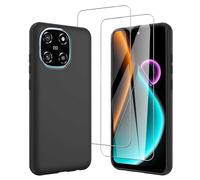 JDXHFF Cover Compatibile con Blackview Color 6 (6.67") e 2 Pezzi Pellicola Protettiva in Vetro Temperato - Nero Morbido Silicone Custodia Protettivo TPU Protezione Case Black