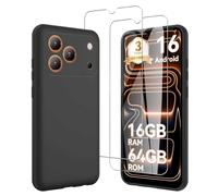 JDXHFF Cover Compatibile con Blackview Wave 7C (6.56") e 2 Pezzi Pellicola Protettiva in Vetro Temperato - Nero Morbido Silicone Custodia Protettivo TPU Protezione Case Black