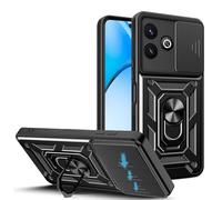 JDXHFF Cover Compatibile con Realme GT 7 / Realme GT 7T (6.78") Hard PC e Silicone TPU Custodia con Supporto Girevole a 360° Protezione Case Nero