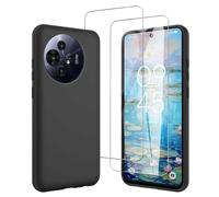 JDXHFF Cover Compatibile con TCL 50 NxtPaper 5G / TCL 50 Pro NxtPaper 5G (6.8") e 2 Pezzi Pellicola Protettiva in Vetro Temperato - Nero Morbido Silicone Custodia TPU Protezione Case Black
