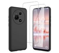 JDXHFF Cover Compatibile con TCL 60 NxtPaper 4G (6.8") e 2 Pezzi Pellicola Protettiva in Vetro Temperato - Nero Morbido Silicone Custodia Protettivo TPU Protezione Case Black