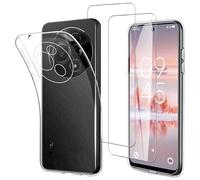 JDXHFF Cover Compatibile con TCL 60 NxtPaper 4G (6.8") e 2 Pezzi Pellicola Protettiva in Vetro Temperato - Trasparente Morbido Silicone Custodia Protettivo TPU Protezione Case Clear