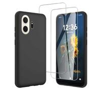 JDXHFF Cover Compatibile con TCL NXTpaper 70 Pro 5G (6.9") e 2 Pezzi Pellicola Protettiva in Vetro Temperato - Nero Morbido Silicone Custodia Protettivo TPU Protezione Case Black