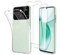JDXHFF Cover Compatibile con ZTE Blade A35 / ZTE Blade A55 (6.75") e 2 Pezzi Pellicola Protettiva in Vetro Temperato - Trasparente Morbido Silicone Custodia Protettivo TPU Protezione Case Clear