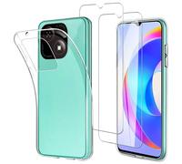 JDXHFF Cover Compatibile con ZTE Blade A35E (6.52") e 2 Pezzi Pellicola Protettiva in Vetro Temperato - Trasparente Morbido Silicone Custodia Protettivo TPU Protezione Case Clear