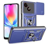 JDXHFF Cover Compatibile con ZTE Blade A35E (6.52") Hard PC e Silicone TPU Custodia con Supporto Girevole a 360° Protezione Case Blu