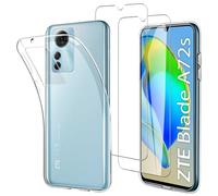JDXHFF Cover Compatibile con ZTE Blade A72s (6.75") e 2 Pezzi Pellicola Protettiva in Vetro Temperato - Trasparente Morbido Silicone Custodia Protettivo TPU Protezione Case Clear
