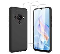 JDXHFF Cover Compatibile con ZTE Blade A76 5G (6.75") e 2 Pezzi Pellicola Protettiva in Vetro Temperato - Nero Morbido Silicone Custodia Protettivo TPU Protezione Case Black