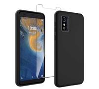 JDXHFF Cover Compatibile con ZTE Blade L9 (5.0") Nero e Pellicola Protettiva in Vetro Temperato - Custodia Morbido Silicone Protettivo TPU Case Black