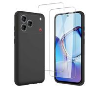 JDXHFF Nero Cover per ZTE Blade V80 Vita (6.75") e 2x Vetro Temperato