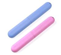 JDXun 2 Pezzi Custodia Spazzolino, Custodia Protettiva Spazzolino Portatile, Custodie Colorate per Spazzolino da Denti? Adatto per Viaggi in Famiglia(Blu&Rosa)