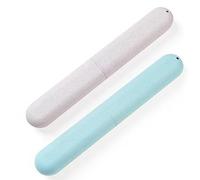 JDXun 2 Pezzi Custodia Spazzolino, Custodia Protettiva Spazzolino Portatile, Custodie Colorate per Spazzolino da Denti， Adatto per Viaggi in Famiglia(Colore Primario&Verde)