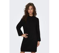 JDY Abito corto a Manica lunga in maglia con Collo alto JDY Nero