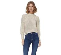 JDY - Top a maniche lunghe in pizzo color sabbia-Neutro S