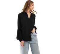 JDY - Blusa nera a maniche lunghe-Nero 34
