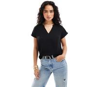 JDY - Blusa nera con maniche corte e scollo a V-Nero 34