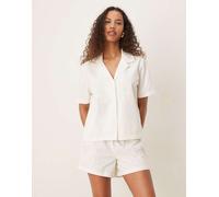 JDY - Camicia ampia bianca ricamata in coordinato-Bianco XL