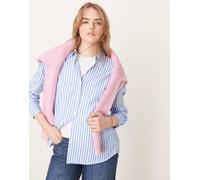JDY - Camicia ampia blu a righe-Bianco 3XL