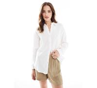 JDY - Camicia ampia in mussola bianca in coordinato-Bianco 3XL