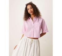 JDY - Camicia corta a righe rosa L