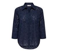 JdY Camicia da Donna dettagliata, Lunga, con Maniche volumetriche, Iris Nero, M