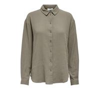 JDY - Camicia ampia in mussola color marrone chiaro in coordinato M