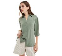 JDY - Camicia kaki con maniche a tre quarti-Verde 2XL