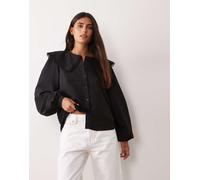 JDY camicia oversize con dettaglio colletto nera-Nero XS