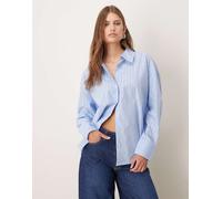 JDY - Camicia vestibilità comoda blu a righe glitterate 2XL