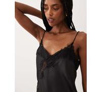 JDY - Canottiera asimmetrica nera con dettaglio in pizzo-Nero XS