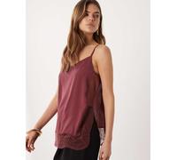 JDY - Canottiera rosso scuro con dettagli in pizzo XL