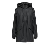 JDY - Giacca impermeabile taglio lungo con cappuccio nera-Nero M