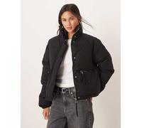 JDY - Cappotto nero imbottito con zip XS