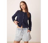 JDY - Cardigan girocollo blu navy in misto lana S