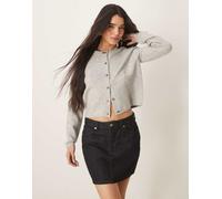 JDY - Cardigan girocollo grigio in misto lana M
