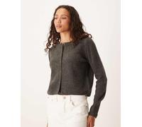 JDY - Cardigan girocollo in misto lana grigio scuro S