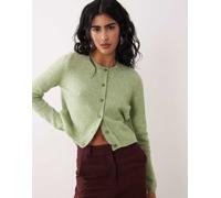 JDY - Cardigan girocollo in misto lana verde S