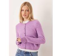 JDY - Cardigan girocollo in misto lana viola XL