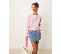 JDY - Cardigan girocollo rosa in misto lana XS