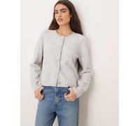 JDY - Cardigan grigio chiaro con bottoni a forma di rosa M