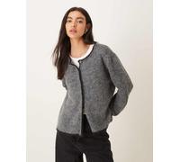 JDY - Cardigan grigio scuro con fondo a contrasto L