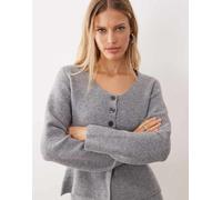 JDY - Cardigan grigio strutturato in maglia in coordinato M